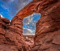 North window arch framed by the turret arch, Arches National Park Royalty Free Stock Photo