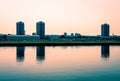 The North Woolwich skyline. Royalty Free Stock Photo