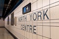 North York Centre Subway station sign Royalty Free Stock Photo