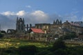 Panoramic view of city of Whitby and the ruins of the abbey