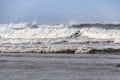 Atlantic Waves - The Atlantic Ocean Waves Breaking at Northam Beach, Devon, England. Royalty Free Stock Photo