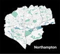 Northampton city map, administrative area Royalty Free Stock Photo