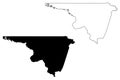 Northampton County, North Carolina State U.S. county, United States of America, USA, U.S., US map vector illustration, scribble Royalty Free Stock Photo