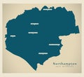 Northampton district map - England UK Royalty Free Stock Photo