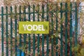 Northampton UK December 07, 2017: Yodel delivery Service logo sign in Brackmills Industrial Estate Royalty Free Stock Photo