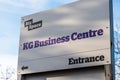 Northampton UK January 10 2018: Biz Space KG Business Centre logo sign stand Royalty Free Stock Photo