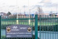 Northampton UK January 04, 2018: Hyunday Spirit welcomes you to Franklin Gardens home of Northampton Saints Rugby Club