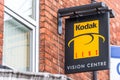 Northampton UK January 06 2018: Kodak Lens Vision Centre logo sign post Royalty Free Stock Photo
