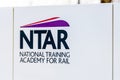 Northampton UK January 06 2018: National Training Academy For Rail NTAR logo sign post