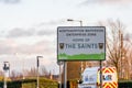 Northampton UK January 04, 2018: Northampton Waterside Enterprise Zone Home Of The Saints sign in Sixfields Retail Park