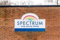 Northampton UK January 13 2018: Spectrum Skills Centre logo sign post Royalty Free Stock Photo