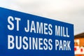 Northampton UK January 05 2018: St James Mill Business Park logo sign