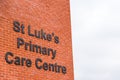 Northampton UK January 13 2018: St Lukes Primary Care Centre logo sign post Royalty Free Stock Photo