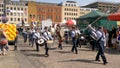 Northampton UK: 29 June 2019 - Armed Forces Day Parade Troops marching on Market Square Royalty Free Stock Photo