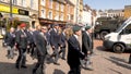 Northampton UK: 29 June 2019 - Armed Forces Day Parade Veterans marching on Abingron Street Royalty Free Stock Photo