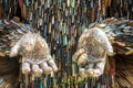 Northampton, UK - May 5, 2022: Knife Angel sculpture displayed outside The Parish Church Of All Saints Royalty Free Stock Photo