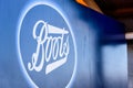 Northampton, UK - Oct 25, 2017: Day view of Boots logo at Riverside Retail Park