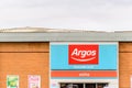 Northampton UK October 29, 2017: Argos logo sign in Sixfields Retail Park