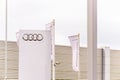 Northampton UK October 29, 2017: Audi Sport logo sign stand Sixfields Reatil Park Royalty Free Stock Photo