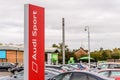 Northampton UK October 29, 2017: Audi Sport logo sign stand Sixfields Reatil Park Royalty Free Stock Photo