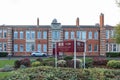 Northampton UK October 28 2018: cloudy day view of northampton school for boys logo and building