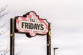 Northampton UK October 29, 2017: Fridays Restaurant logo sign in Sixfields Retail Park