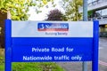 Northampton UK October 3, 2017: Nationwide Building Society logo sign stand Northampton industrial estate