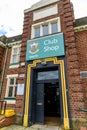 Northampton UK October 3, 2017: Northampton Saints Rugby Club logo at Franklin Gardens club shop