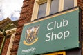 Northampton UK October 3, 2017: Northampton Saints Rugby Club logo at Franklin Gardens club shop