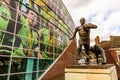 Northampton UK October 3, 2017: Northampton Saints Rugby Club Monument at Franklin Gardens