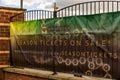 Northampton UK October 3, 2017: Season Tickets on Sale Northampton Saints Rugby Club promotional banner at Franklin Gardens