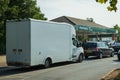 Northampton UK - Sep 26 2021: long car queue at Morrisons petrol station. Petrol and diesel fuel shortages