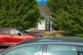 Northampton UK - Sep 26 2021: out of use signs on fuel pumps at Tesco petrol station Petrol and diesel fuel shortages