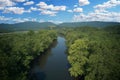 Aerial North Branch Potomac River Wiley Ford and Cumberland Royalty Free Stock Photo