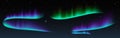 Northern aurora, polar borealis light sky vector
