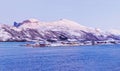 Northern beauty. Panorama. Polar night in Norway. Royalty Free Stock Photo