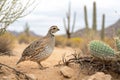 Northern Bobwhite Quail in Arizona Desert Royalty Free Stock Photo