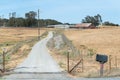 Northern California ranch entrance and driveway Royalty Free Stock Photo