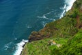 The northern coast of the island of Madeira near Faial parish, Portugal.