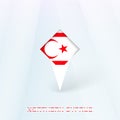 Northern Cyprus Flag Pin Icon with Geometric Design Royalty Free Stock Photo
