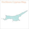 Northern Cyprus hand-drawn map.