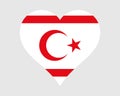 Northern Cyprus Heart Flag. Cypriot Turk Love Shape Country Nation National Flag. Turkish Republic of Northern Cyprus Banner Icon