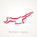 Northern Cyprus - Outline Map