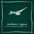 Northern Cyprus outline vector map hand drawn.