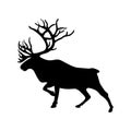 Northern deer vector silhouette black
