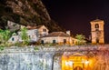 Northern Gate in Kotor at night. Montenegro Royalty Free Stock Photo