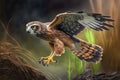 Design of colorful Northern Harrier bird in the Jungle