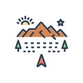 Color illustration icon for Northern, landscape and location