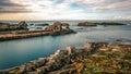 Northern Ireland Antrim Coast Ballintoy Harbour long exposure rocks sunset waves beautiful scenery