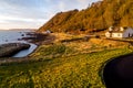 Northern Ireland. Atlantic coast and coastal road Royalty Free Stock Photo